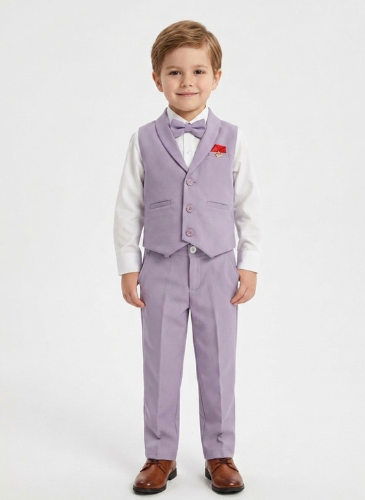 Lavender Boys Waistcoat Set
