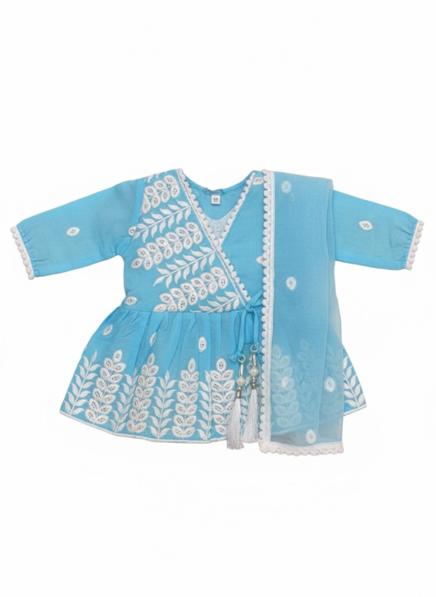 NB Sky Blue Ethnic Suit (6 Months–1 Year)