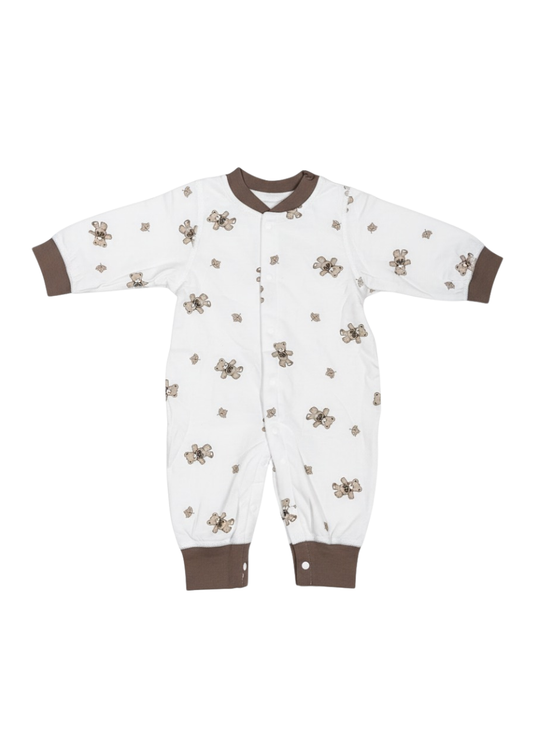 White Teddy Cotton Baby Romper