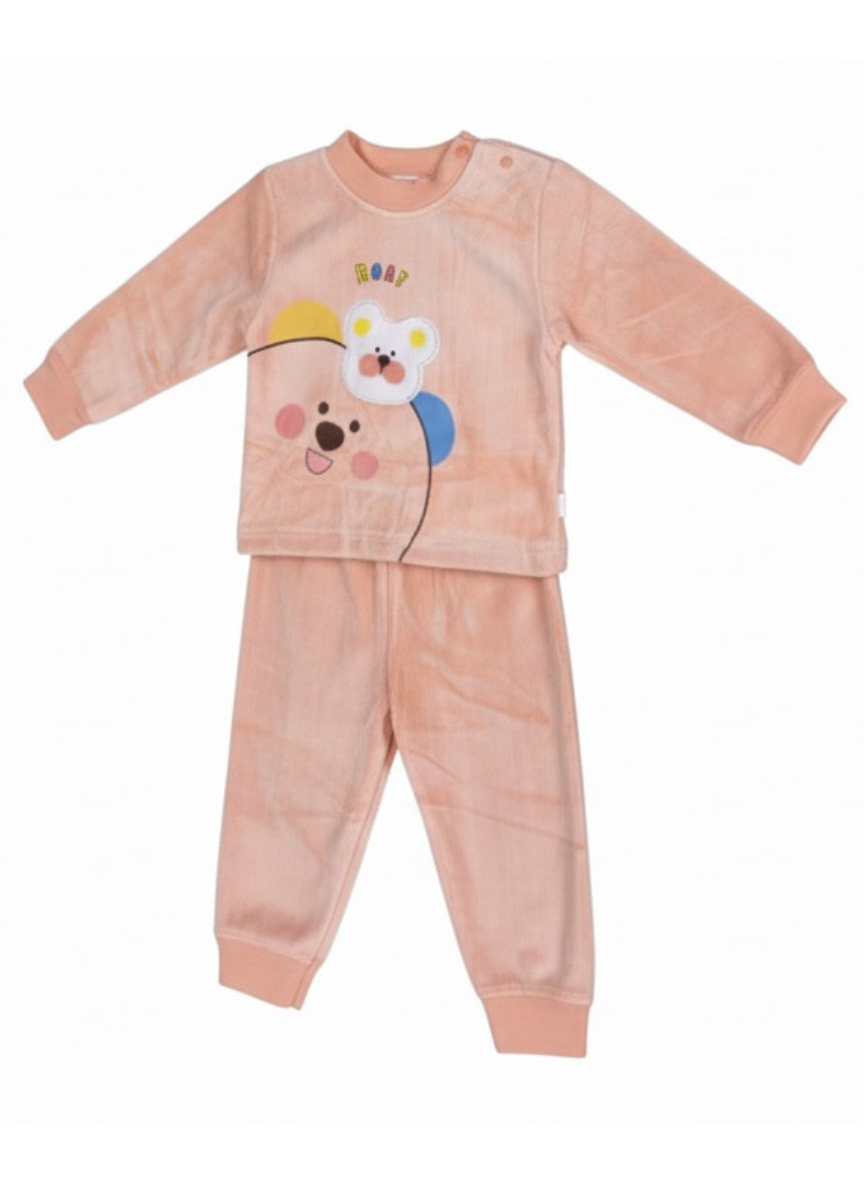 Light Orange Velvet Day Set for Babies