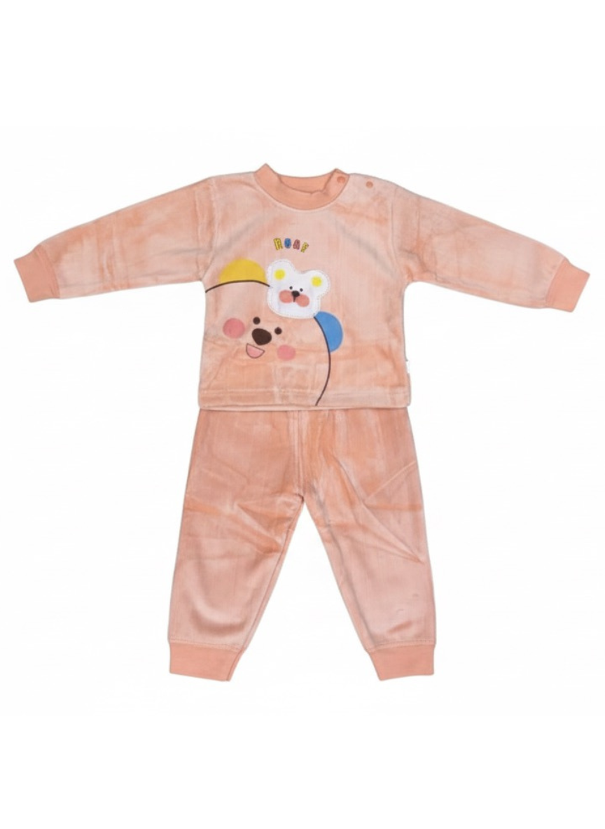 Light Orange Velvet Day Set for Babies