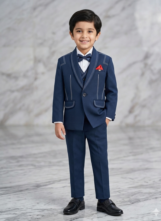 Navy Blue 3-Piece Boys Tuxedo Set