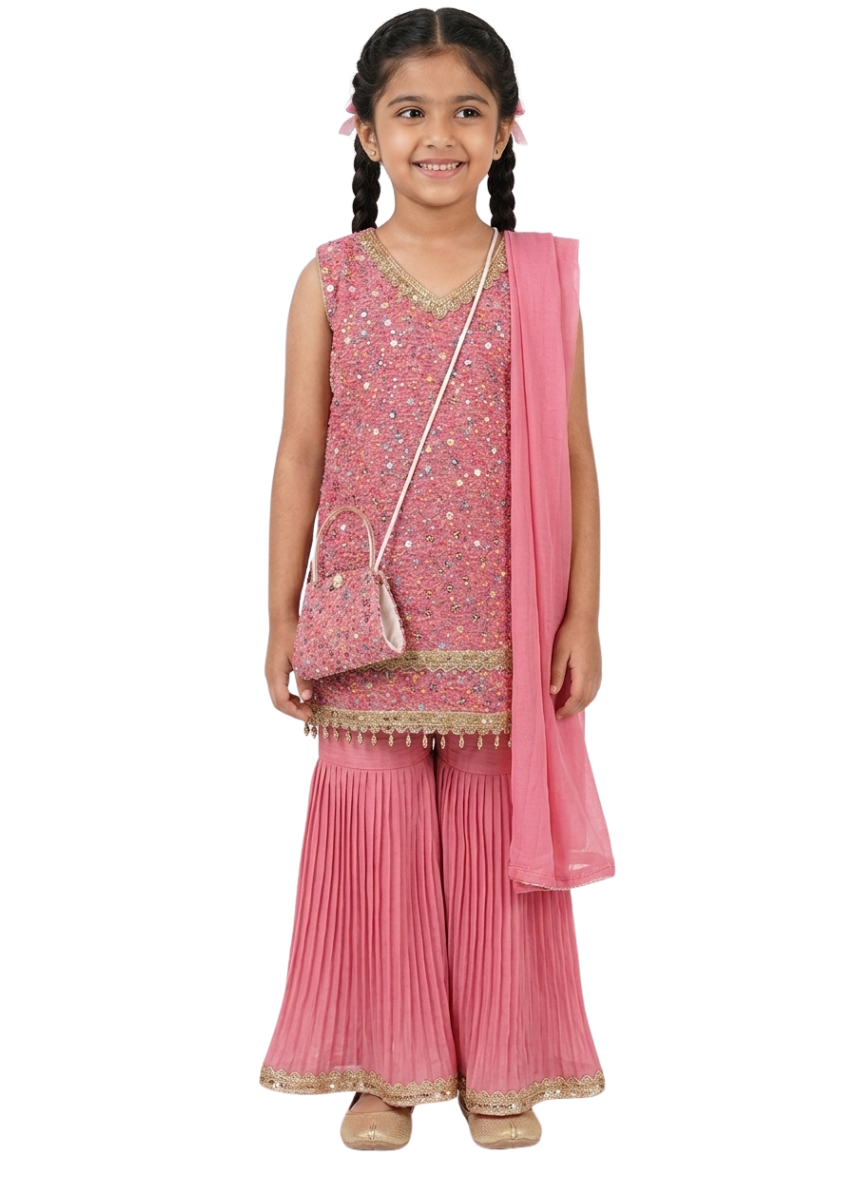 Pink Sharara Set (5–10 Years)