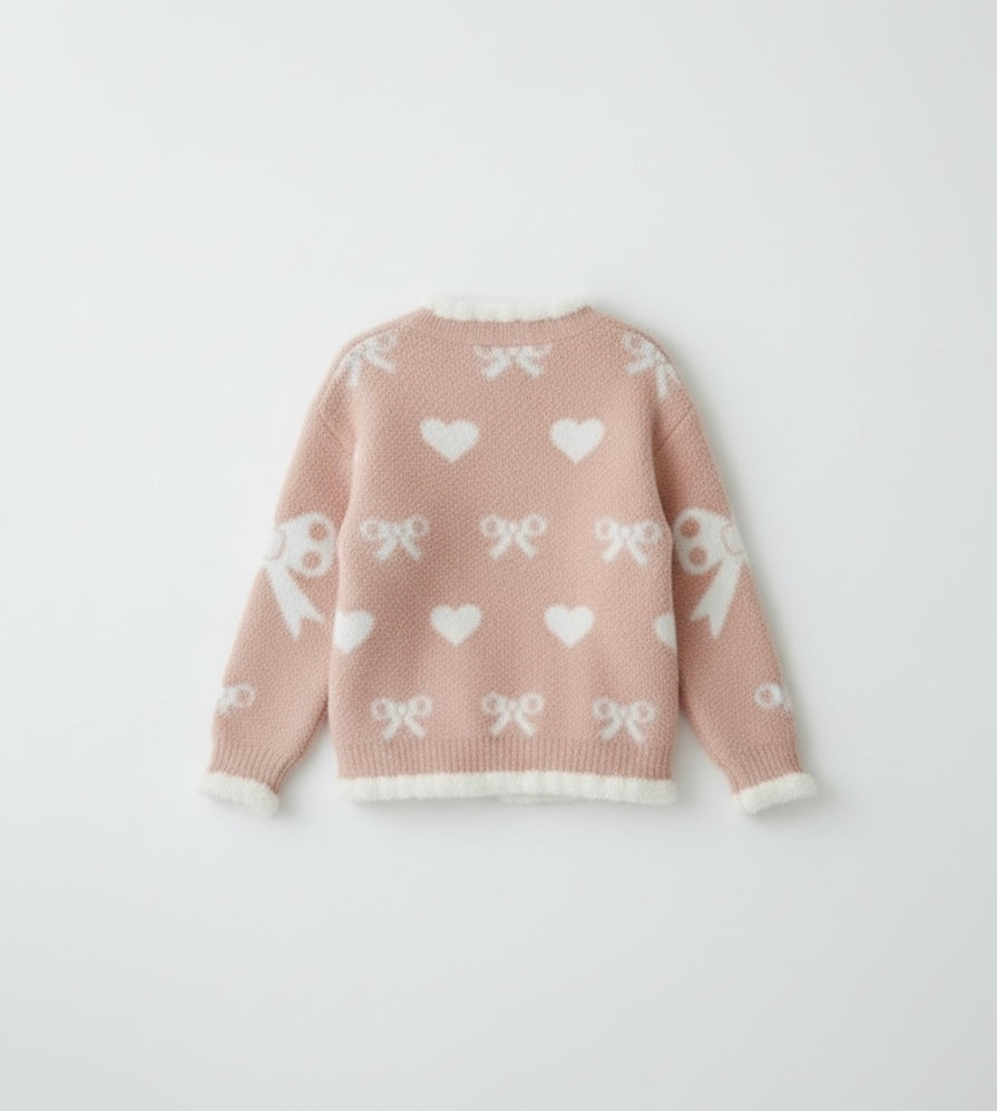 Peach Hair Fur Winter Sweater for Kids